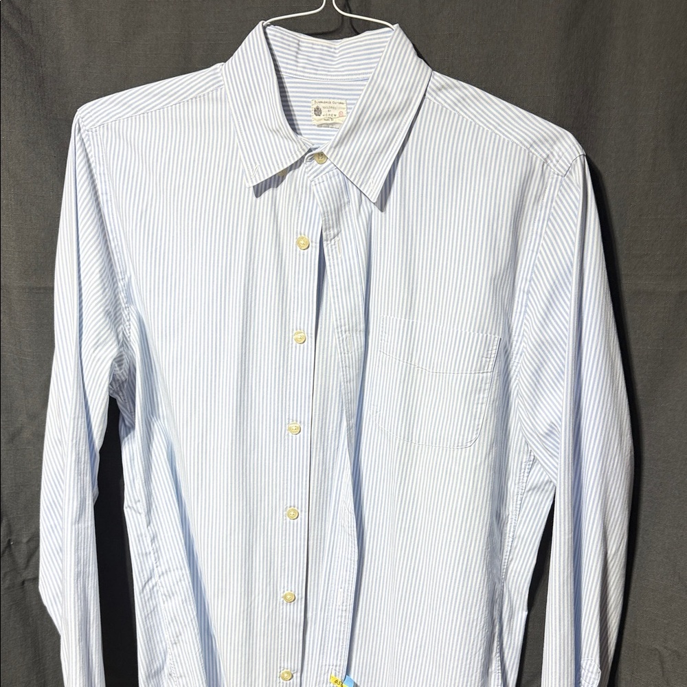 J. Crew Blue and White Striped Casual Shirt